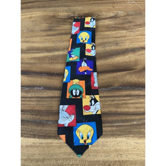 Looney Tunes Mania 1993 Men’s Necktie 56" Length 4" Width Polyester - Picture 1 of 6
